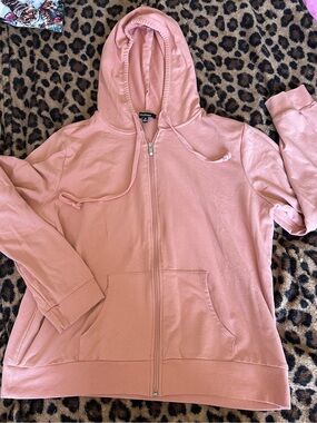 Ambiance Blush Pink Zip-Up Hoodie Jacket